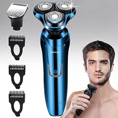 Vifycim Electric Razor Mens Electric Shavers Dry Wet Waterproof Rotary Facial Shaver Portable Face Shaver Cordless Travel USB Rechargeable with Hair Clipper for Shaving Husband Dad