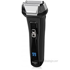 BriGenius Men's Electric Foil Shaver USB Rechargeable Cordless Electric Razor with Pop-Up Beard Trimmer Wet Dry Shaver 3 Blades