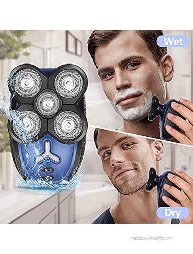 Electric Shavers for Men 5D Head Shaver 5-in-1 Head Shavers for Bald Men for Hair Beard Nose Ears Men's Electric Shaver Razors for Men Waterproof Wet and Dry