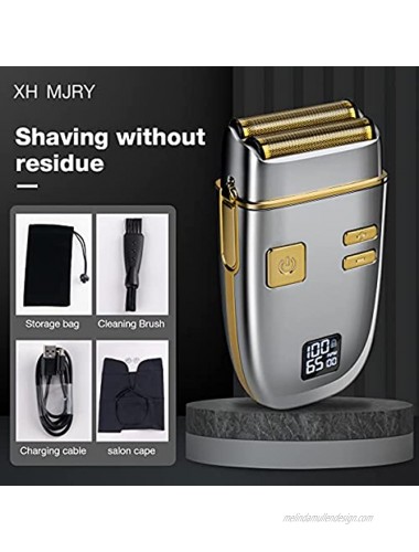 Men Aluminum Foil Shaver Wet and Dry USB Charging Design Shaving & Haircut in One Precision Mesh Design Waterproof Energy Saving LED Display Electric Shavers for Men-XH MJRY