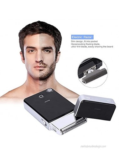 Men Electric Ultra Thin Shaver Rechargeable Washable Wet Dry Razor for Face Care Beard Trimmer Reciprocating Blade with USB Charger