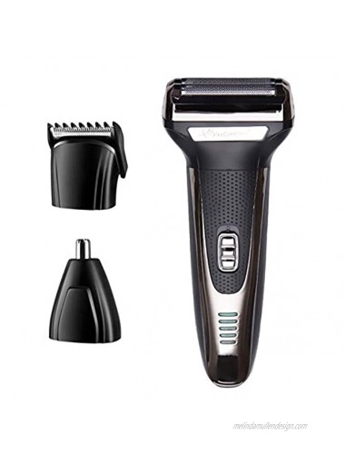 Men's Electric Foil Shavers Razor,3 in 1 Multi-Functional Electric Shaver,Hair Clippers And Also With Nose Trimmer Grooming Kit Cutter Head Waterproof Rechargeable LCD Display Travel Pouch Best Gift