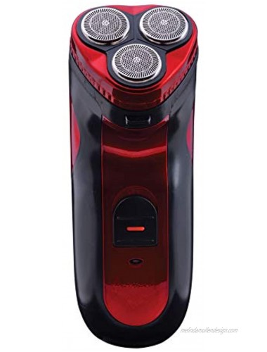 Rechargeable Electric Shaver Hair Removal 3 Pivoting Heads -18 Blades Cordless Accessories Include Pop-up Beard Trimmer. Shaving Kit for Men Red