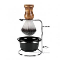 Aethland Mens Shaving Brush Kit Soft Hair Shaving Brush Stainless Steel Shave Brush Holder & Acrylic Soap Bowl Mug for Men Barber Shave Kit