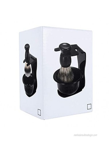 Aethland Mens Shaving Brush Set Badger Hair Brush with Black Handle Acrylic Shaving Razor Holder Stand and Soap Bowl Shaving Brush Kit Perfect for Men Gift