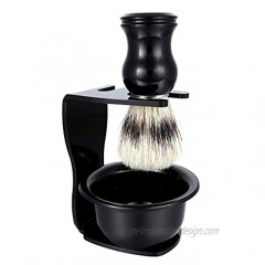 Aethland Mens Shaving Brush Set Badger Hair Brush with Black Handle Acrylic Shaving Razor Holder Stand and Soap Bowl Shaving Brush Kit Perfect for Men Gift