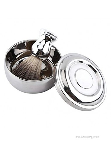 Alloy Shaving Shaving Bowl Shaving Soap Mug Men Shave Tool Kit Silver Handle Faux Badger Shaving Brush Shave Tool Kit