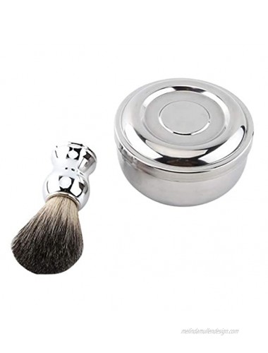 Alloy Shaving Shaving Bowl Shaving Soap Mug Men Shave Tool Kit Silver Handle Faux Badger Shaving Brush Shave Tool Kit