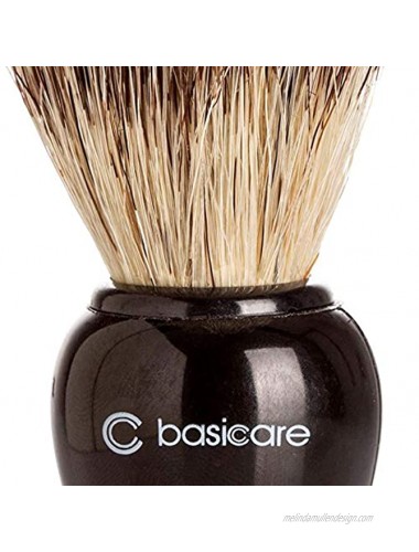 Basicare Men Essentials Duo Wooden Pocket Comb & Shaving Brush with natural bristles