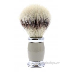Edwin Jagger Bulbous Shaving Brush With Synthetic Silver Tip Fill Grey