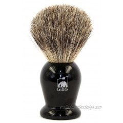 G.B.S 100% Pure Badger Bristle Shaving Brush 21 MM Knot 100 mm 4 Tall Black Handle Use with any Soap Cream or Foam Ultimate Wet Experience Compliments All Razors and Mugs Best Effortless Glide