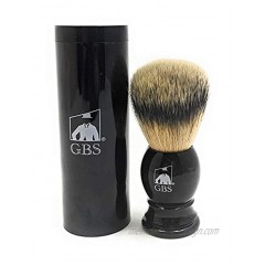 GBS Shaving Brush Animal Free Vegan Synthetic 21mm Knot Overall 4 Tall Black Handle Comes with Travel Canister Completes Any Wet Shaving Set Pair with Your Favorite soap and Razor!