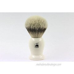 G.B.S Silvertip Badger Shaving Brush- Faux Ivory Resin Handle Beard Hairs Extra Soft Bristles Creates Lather Shiny handle For Daily Grooming 21 MM Knot 4.5 Tall