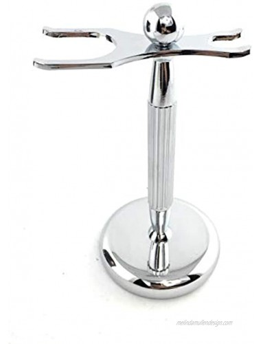 G.B.S Brush and Razor Stand Lined Chrome Shaving Stand – Stylish and Unbreakable Stand Best for Your Bathroom Everyday Grooming
