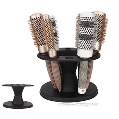 Hair Brush Holder,Plastic Round Hair Brush Comb Holder Display Rack Hair Styling Brush Stand Shelf AccessoriesBlack