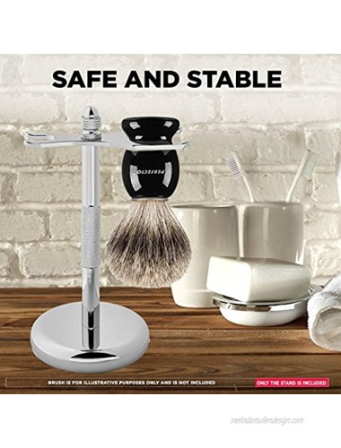 Perfecto Deluxe Chrome Razor and Brush Stand The Best Safety Razor Stand. This Will Prolong The Life of Your Shaving Brush.