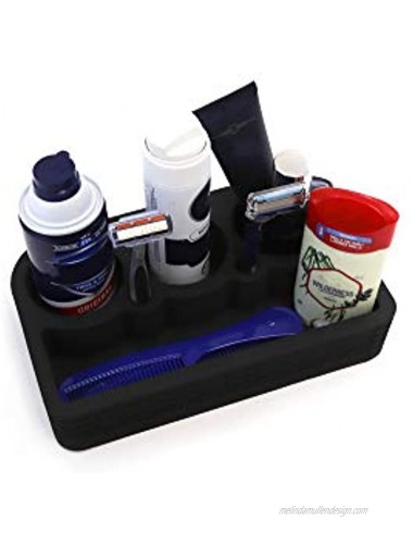 Polar Whale Men's Grooming Stand for Bathroom Vanity Storage Organizer Countertop Beard Hair Care Rack Holds Combs Brushes Spray Shaving Cream Razor Trimmer Tools Cologne Waterproof