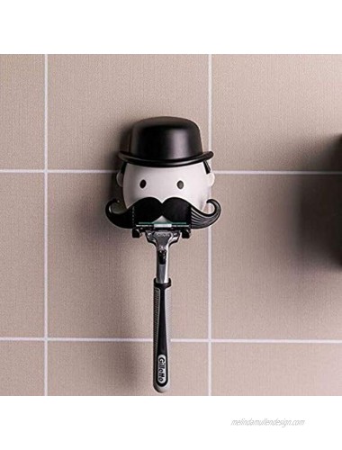 Razor gentleman,Creative razor holder,Suction Razor Holder,Self-Adhesive,Shaving Razor Hook for Shower Bathroom Bath Mirror Fun Unique Gift Idea Gifts for Dad