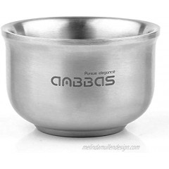 Anbbas 4.1inches Lathering Foam Shaving Bowl 3-Layer Heat Preservation Food-Grade 304 Stainless Steel Shaving Soap Cream Mug Cup for Brush Men Close Shave