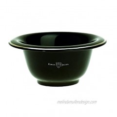 Edwin Jagger Ebony Porcelain Shaving Bowl With Silver Rim RN116