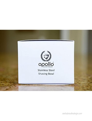 Shaving Bowl By Apollo Elegant Stainless Steel Shaving Mug with Lid for Shaving Soap and Cream Great Addition to Your Wet Shaving Kit Set or to Replace the Ceramic Mug Designed in the USA