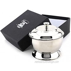 Stainless Steel Made Shaving Soap Bowl with Lid. Perfect to Keep Your Soap Safe.
