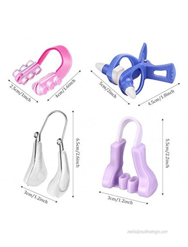 4 Pieces Nose Up Lifting Clips Nose Clip on Safety Silicone Nose lifter Nose Bridge Slimming Clips Beauty Clip Tool Set for Women Purple Pink Blue Transparent