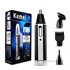 CETOOM Nose Hair Trimmer for Men and Women 4 in 1 USB Rechargeable Professional Electric Eyebrow and face Trimmer Black