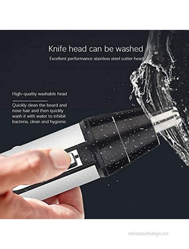 Denpetec 4 in 1 Ear and Nose Hair Trimmer,USB Rechargeable Painless Eyebrow Trimmer for Men and Women Personal Trimmer Washable Heads Black+Silver