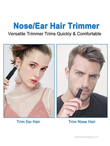 Ear and Nose Hair Trimmer for men and women-2020 Professional nose hair trimmer with Stainless Steel Blad & IPX7 Waterproof System Facial Eyebrow and Nose Hair Remover.