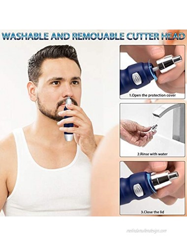 Ear And Nose Hair Trimmer For Men with Drawstring Pocket WanHigl Portable Nose Trimmer For Men Stainless Steel Blade Safe and Painless Battery Operated Energy Saving and Silent IPX7 Waterproof