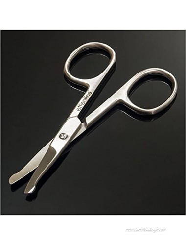 effenfine Nose Hair Scissors for Trimming Safely Trim Nose and Ears with our German Stainless Steel Scissors