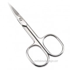 Eyebrow Scissors Beard scissors-Lovinee Curved Craft Stainless Steel Scissors for Trimming Eyebrows Eyelashes Mustache Beard Nose Facial and Ear Hair