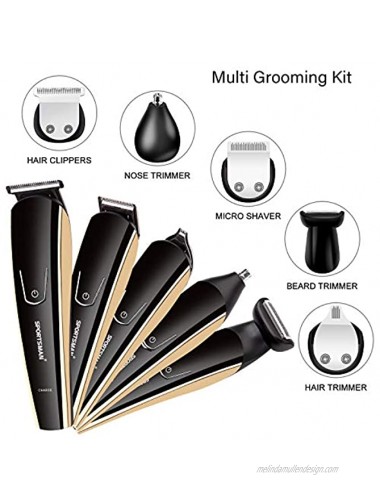 Hair Clippers Beard Trimmer for Men Cordless Grooming Kit Mustache Trimmer Waterproof Hair Trimmer Clippers for Nose Ear Facial Hair Precision Trimmer