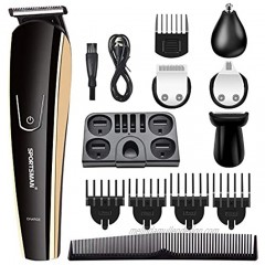 Hair Clippers Beard Trimmer for Men Cordless Grooming Kit Mustache Trimmer Waterproof Hair Trimmer Clippers for Nose Ear Facial Hair Precision Trimmer
