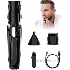 Nose Hair Trimmer 3 in 1 USB Rechargeable Facial Eyebrow Ear Beard Rechargeable Electric Nose Hair Trimmer Waterproof Clipper or Men & Women