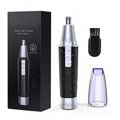 Nose Hair Trimmer for Men Electric Nose and Ear Hair Trimmer with 360° Rotating Painless Dual Edge Blades IPX7 Waterproof Mute Motor Battery Operated