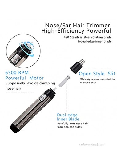 Nose Hair Trimmer,Portable Nose Ear Hair Trimmer for Men Women,Facial Hair Trimmers Clipper for Men and Women,Trimmer with Cordless Operation,Battery-Operated