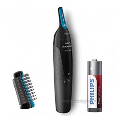 Philips Norelco Nose Hair Trimmer Detail Trimmer for Nose Ears and Eyebrows with Dual Sided Blade System for Precision