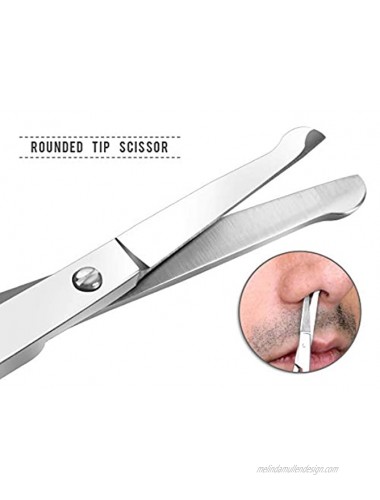 Premium Quality Nose Hair Scissors for Men Stainless Steel Scissors for Mustache and Beard Trimming Eyebrows and Ear Hair Scissor Pack of 2