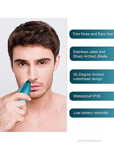 TOUCHBeauty Advanced Painless Ear Nose Hair Trimmer for Men Updated Version with Low battery Reminder Washable Dual Edge Blades Mens Precision Personal Groomer System Battery-Powered
