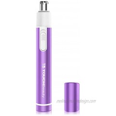 TOUCHBeauty Ear Nose Hair Trimmer for Women |Metal Cover Safe Cutter System Mini Pen-Sized Battery Powered Violet Color 0656