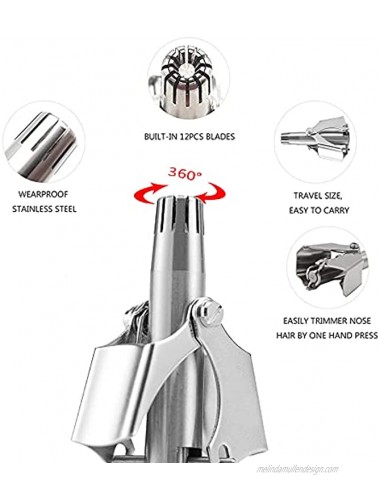 Washable Manual Nose Hair Trimmer Stainless Steel Nasal Ear Hair Shaver
