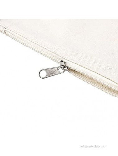 12 Pack Blank Canvas Zipper Pouch Bulk Makeup Bag Pencil Case for Cosmetic & DIY Crafts 6 x 8 in