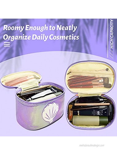 3Pcs Makeup Bags Portable Travel Cosmetic Bag Organizer for Women Girls Cute Purse Toiletry Bags Washable Waterproof Purple
