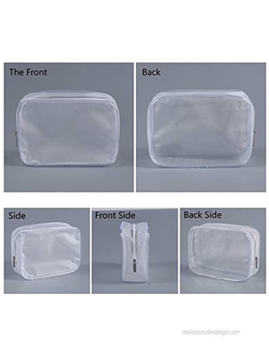 6 Pack Clear Toiletry Carry Pouch with Zipper Portable PVC Waterproof Cosmetic Bag TSA Approved for Vacation Travel Bathroom and Organizing A