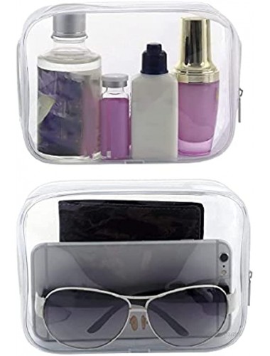 6 Pack Clear Toiletry Carry Pouch with Zipper Portable PVC Waterproof Cosmetic Bag TSA Approved for Vacation Travel Bathroom and Organizing A