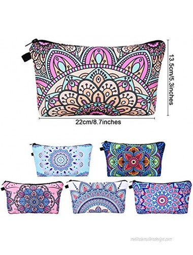 6 Pieces Makeup Bag Toiletry Pouch Waterproof Cosmetic Bag with Zipper Travel Packing Bag 8.7 x 5.3 Inch Small Cosmetic Bag Accessory Organizer for Women and Men Multicolor Style