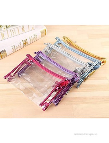 7 Packs Transparent Waterproof Cosmetic Bag With Zipper QKURT Portable PVC Clear Cosmetic Makeup Bag Pouch for Vacation Travel Bathroom| Fashion Practical Transparent Toiletry Bags