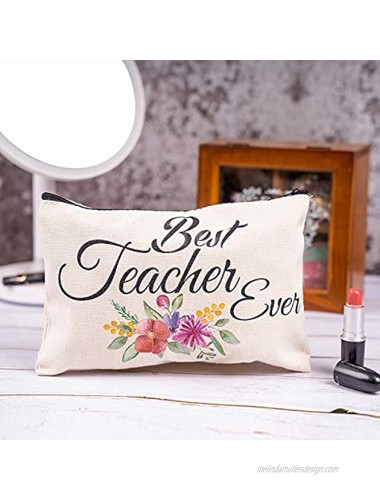 8 PCS Teacher Gifts Makeup Bags Cosmetic Travel Carrying Case Toiletry Pouch with Zipper in 2 Unique Designs Teacher Appreciation Gifts 9 x 6 Inch